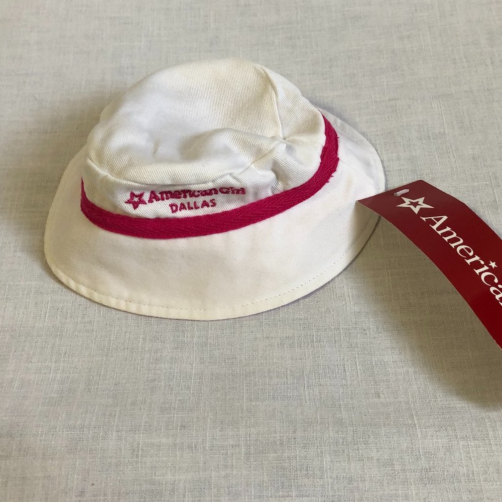 American Girl White Canvas Bucket Hat Dallas From Skateboard Outfit New With Tag